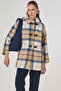 Plaid Pattern Coat Beige