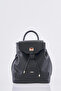 Faux Leather Backpack Black - 3
