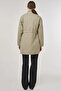 Stand Collar Anorak Coat Light Brown - 5