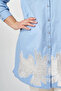 Embroidery Appliqued Tunic in Cotton Pieces Light Air Force Blue - 7