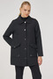 Wide Collar Quilted Jacket Black - 4