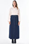 Belt Detailed Denim Skirt Indigo - 2