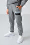 Gray Melange Cotton Thick Fleece Lined Standard Fit Printed Boys' Tracksuit Set - 11246 - 5