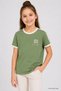 Cactus Shoulder Piping Detailed Printed Girls' T-Shirt - 75181 - 2
