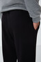 Black Cotton Thick Furry Soft Textured Oversize Embroidered Men's Sweatpants -82146 - 3