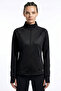 Black Zippered Mock Neck Basic Comfortable Form Women's Running Jacket - 97310 - 2