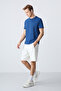 Ecru Cotton Thick Soft Textured Standard Fit Basic Men's Shorts - 81276