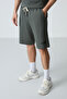 Khaki Cotton Thick Soft Textured Oversized Fit Basic Men's Shorts Set - 85259 - 8