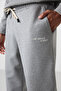 Gray Melange Cotton Thick Soft Textured Comfort Fit Embroidered Men's Tracksuit Set - 85254 - 5