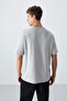Stone Cotton Thick Surface Textured Oversize Fit Basic Men's T-Shirt - 88341 - 5