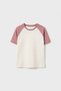 Ecru-Dried Rose Standard Fit Raglan Sleeve Girls' T-Shirt - 75180 - 3
