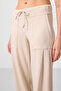 Beige Soft Textured Women's Comfortable Form Trousers with Pocket Detail - 94672 - 3