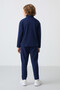 Navy Blue Thick Soft Textured Standard Fit Embroidered Fleece Tracksuit Suit for Boys - 11218 - 7