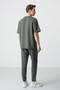 Khaki Cotton Thick Soft Textured Oversized Fit Basic Men's Tracksuit Set - 85261 - 8
