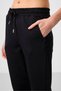 Black Soft Textured Hidden Zipper Skinny Leg Women's Trousers - 94668 - 3