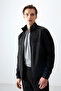 Black Surface Textured Standard Fit Embroidered Men's Tracksuit Set - 85248 - 7