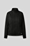 Black Zippered Mock Neck Basic Comfortable Form Women's Running Jacket - 97310 - 3