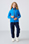 Cobalt Blue Thick Soft Textured Standard Fit Embroidered Fleece Girls' Sweatshirt - 75154 - 2