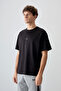 Black Cotton Thick Soft Textured Oversize Fit Printed Men's T-Shirt - 88373 - 4
