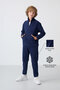 Navy Blue Thick Soft Textured Standard Fit Embroidered Fleece Tracksuit Suit for Boys - 11218