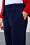 Red-Navy Blue Thick Soft Textured Stand Collar Standard Fit Embroidered Fleece Women's Tracksuit Set -95339 - 6