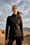 Black Zippered Mock Neck Basic Comfortable Form Women's Running Jacket - 97310
