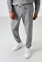 Gray Melange Cotton Thick Soft Textured Comfort Fit Embroidered Men's Tracksuit Set - 85254 - 3