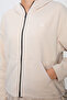 Beige Thick Soft Textured Hooded Comfortable Fit Embroidered Fleece Women's Tracksuit Set -95338 - 5
