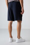 Navy Blue Cotton Thick Soft Textured Comfort Fit Printed Men's Shorts - 81266 - 5