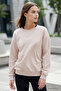Beige Basic O Neck Oversized Women's Sweatshirt - 97053