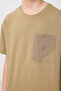 Dark Beige-Camel Cotton Oversize Fit Woven Lightweight Flexible Chino Boy Shorts Suit - 11278 - 5