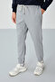 Gray Melange Surface Textured Standard Fit Men's Tracksuit Bottom - 82156 - 2