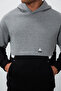 Gray Melange Cotton Thick Fleece Soft Textured Comfort Fit Embroidered Men's Sweatshirt - 88417 - 3
