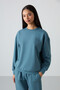 Forest Green Basic Cotton Oversize Tracksuit Suit 95287 - 4