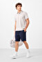 Navy Blue Standard Fit Woven Lightweight Flexible Chino Men's Shorts - 81292 - 4