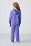 Lilac Cotton Soft Textured Standard Fit Embroidered Girls' Tracksuit Set - 75162 - 8