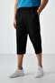 Black Cotton Soft Textured Standard Fit Embroidered Men's Capri - 83102 - 4