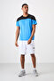 Cobalt Blue Breathable Textured Slim Flexible Standard Fit Men's Performance T-Shirt - 88386 - 2