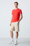 Beige Cotton Thick Soft Textured Standard Fit Basic Men's Shorts - 81278 - 6