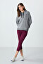 Gray Melange Compact Cotton Thick Smooth Textured Hooded Comfortable Form Fit Women's Sweatshirt - 97291 - 3
