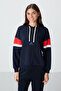 Indigo Compact Cotton Thick Smooth Textured Hooded Standard Fit Women's Sweatshirt - 97290 - 4