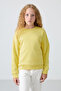 Yellow Cotton Fleece Inside, Soft Textured, Comfortable Fit, Embroidered Girls' Sweatshirt - 75150