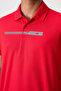 Red Breathable Textured Slim Flexible Standard Fit Polo Neck Men's T-Shirt - 88393 - 3