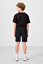 Black Cotton Oversize Fit Woven Lightweight Flexible Chino Boy Shorts Suit - 11275 - 7