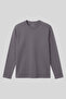 Dark Gray Standard Fit Basic O-Neck Long Sleeve Slim Men's T-Shirt - 87997 - 2