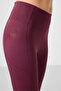 Burgundy Stretchy Standard Fit Performance Women's Leggings - 94667 - 3
