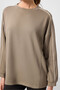 Dark Beige Soft Textured O Neck Oversize Women's Tunic Sweatshirt - 97303 - 3