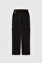 Black Double Belted Cargo Pocket Palazzo Girls' Sweatpants - 75198 - 4