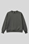 Khaki Basic O Neck Oversized Women's Sweatshirt - 97053 - 2