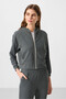 Khaki Hooded Zippered Standard Fit Women's Tracksuit Set - 95328 - 2